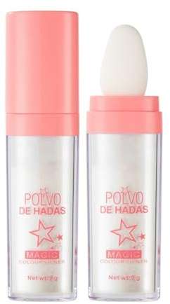 Autmor Highlighter Puder Makeup, Glitzer Stift für Gesicht & Körper, Natürlicher Glow, Langanhaltend, Highlighting Stick or Polvo De Hadas Highlighter für Contouring & Lidschatten (Moon White)