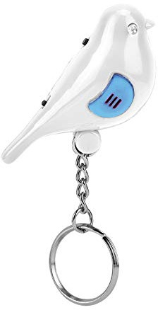 Yinhing Bird Key Finder Intelligent Voice Control LED Whistle-nyckelring med ON OFF-brytare för Att Hitta Nycklar och Småsaker (Vit)