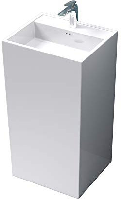 Mai & Mai Design Standwaschbecken freistehend Col34 in Weiß, aus Mineralguss, Waschtisch, BTH: 50x42x90cm
