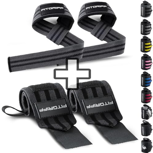 Fitgriff® Handledsbandage dragstöd (set) – för fitness, styrketräning och bodybuilding – för kvinnor och män