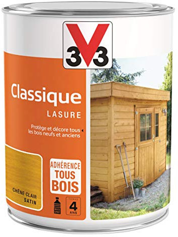 V33 Lasure Classique 4 ans, Chêne Clair, 1L