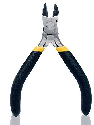 Pinze da taglio diagonale da 11,4 cm, taglierina laterale, mini pinza compatta per filo metallico per gioielli, piccolo lavoro in filo nero (2 pezzi)