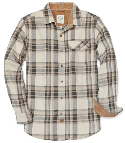 Dubinik® Flanellhemd Herren Kariert Flanellhemden Langarm Casual Button Down Freizeithemd Mit Brusttasche Normal Passform
