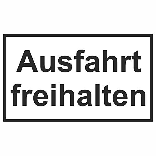 Indigos UG - Schild Ausfahrt freihalten - für Ausfahrten, Größe 25x15 cm - Warnung - Sicherheit - Hotel, Firma, Haus - Aluverbundplatte 3mm - Hinweisschild - Warnschild