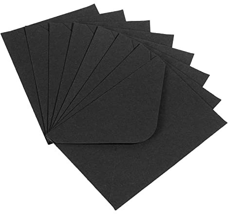 PATIKIL 50 Paket Mini Briefumschläge Mini Geschenkkarte Business für Begrüßung Schwarz
