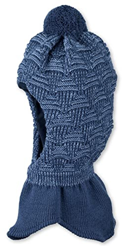 Sterntaler Schalmütze Strick Rautenmuster, Barnhatt Unisex, Mittelblau, mittelblau