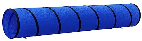 vidaXL Tunnel pour Chien, Tube pour Animal de Compagnie avec Sac de Transport, Jouet Intéractif pour Chaton Intérieur, Bleu Ø 50x300 cm Polyester
