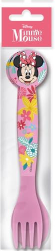 Disney 2-teiliges Besteckset für Mädchen, Kunststoff, Minnie Maus, Gabel und Löffel