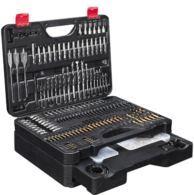 KingTool 400 Pcs Drill Bit Set - Drill Bits Screwdriver Bit Set Case with Drawer, Bit Set Designed for Various Drilling & Screw Driving Tasks for Metal, Wood, Masonry, Perfect for DIY Projects
