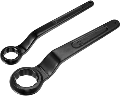 sourcing map 2Pcs Offset Box End Ring Type Wrench 46mm 30mm High-Carbon Steel Slogging Wrench