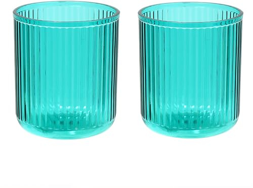 CAWEIN Badezimmer-Becher, 2 Stück, unzerbrechlicher Zahnbürstenbecher, spülmaschinenfest, Grün und Grün