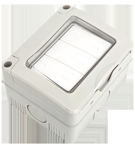 Interrupteur de montage en surface, étanche, 1 voie, 3 clés, gris, idéal pour l'extérieur et le contrôle d'éclairage.