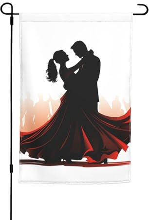 Drapeaux de jardin verticaux double face de 30,5 x 45,7 cm, drapeau de jardin d'hiver pour extérieur, salle de bal, drapeau de danse, drapeau extérieur pour toutes les saisons, drapeau décoratif pour