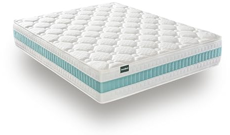 beloBed Colchon con Viscolastica 180x200 Alto Confort. Reversible Doble Cara. Cara Invierno/Verano. Firmeza Media. Higiénico y Transpirable. Nucleo de Espuma HR. Modelo Livedream Altura 30 cm