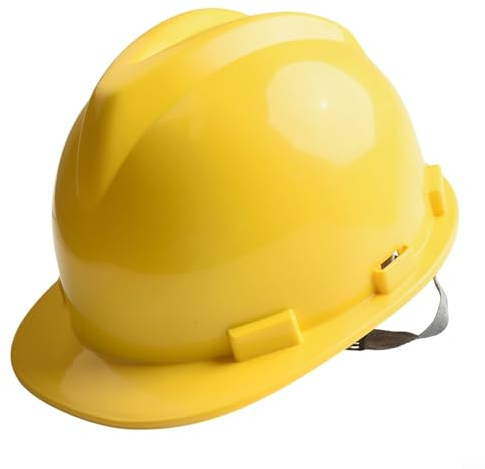 Casco de seguridad ABS para obras de construcción, casco duro tipo V con carcasa ligera, diseño de perfil bajo, ajuste ajustable y suave para cejas (azul)