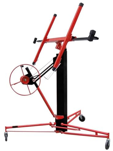 GeenYuu plattlyft av stål med justerbar arbetshöjd 140–335 cm, hopfällbar, max. Lyftkapacitet 68 kg, 3 hjul med bromsar, perfekt för byggarbetsplats, verkstad, industri och garage