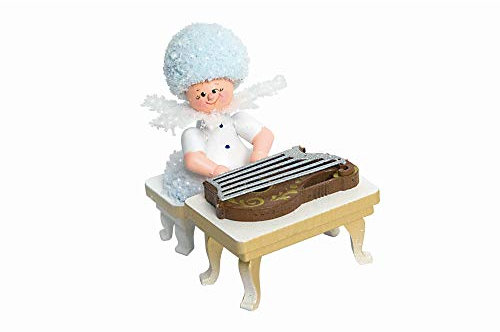 Drechslerei Kuhnert Schneeflöckchen mit Zither - 5 cm