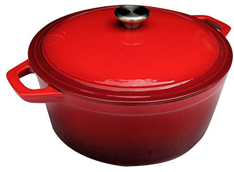 Spetebo Casseruola in ghisa smaltata, Ø 24 cm – 3,5 litri – Pentola in ferro – Pentola per arrosti – Pentola per arrosti – Pentola in ferro