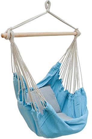 AMANKA Kinder Hängesessel mit Kissen - Bequeme Hängeschaukel für Kinderzimmer, Wohnzimmer, Balkon, Garten - Indoor und Outdoor Hängestuhl aus Baumwolle für Mädchen und Jungen - Belastbar und gemütlich