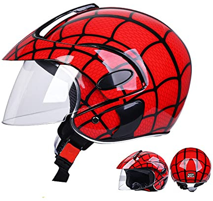 SUNTONG Casque Hors Route, Casque Et Gants De Moto De Scooter À Vélo pour Enfants, Casque De Moto pour Enfants, Garçons Et Filles, Adapté À 3 À 8 Ans,D