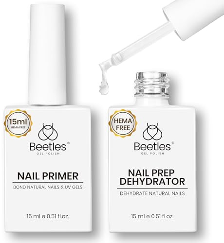 Beetles Nail Prep Dehydrator und Primer, 15 ml säurefrei natürlicher Nail Prep Dehydrator und Bond Primer für Acrylnägel Maniküre Salons Geschenkset für Frauen
