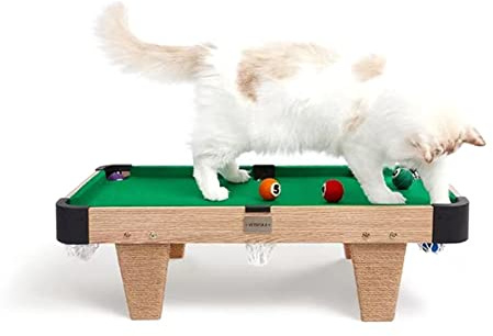 Yhqcdr Kattleksaker mini snooker katt biljardset, katt klösbräda slipklo kattleksaker underhållande katt husdjur