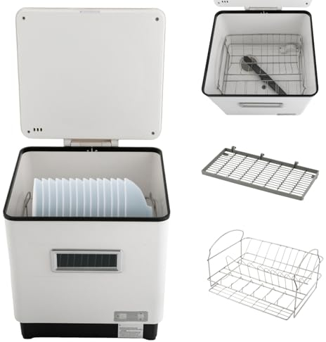DAOHHFO EU-STOCK Mini lave-vaisselle de table, autonome, 60 l, nettoyage à haute température, séchage rapide, équipé de tuyaux d'alimentation et d'évacuation, pour usage domestique