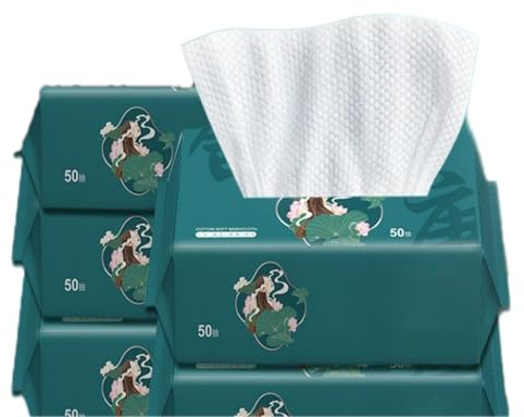RAYPOW Engångs Ansiktsrengöringsservetter Pack6 20 * 20 Torrservetter 100% bomull, Naturlig och Biologiskt Nedbrytbar Skönhetshandduk, Våta och Torra Servetter Perfekt För Alla Hudtyper (20 * 20 300