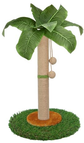 HOMYHANDS Kratzbaum für Indoor-Katzen und Kätzchen, 60 cm hoch, Katzenkratzbaum mit Sisalseil, Palme, Katzenkratzbaum mit hängendem Ball (60 cm)