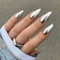 GlamRays 24Pcs Lustrous Sliver Chrome Press on Nails Mittel, Almond Falsch Nägel Metall Spiegel Lack Nägel Klebe auf, Glänzend Stiletto Falsch Nägel für Frauen