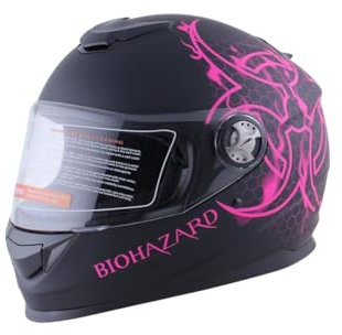 Kinder Integralhelm Bio-Hazard AHP – Motorradhelm für Kinder, ABS-Schale, robuster Kinderhelm für Downhill, Quad und Motocross, pink (S)