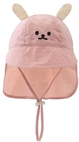 AYNKH Bebe Muslin Peaked Cap, Sombrero de sol con protección para el cuello y las orejas, protección UV (UPF 50+) Gorra unisex para bebés y niños, 38-46 cm, circunferencia de la cabeza (labio)