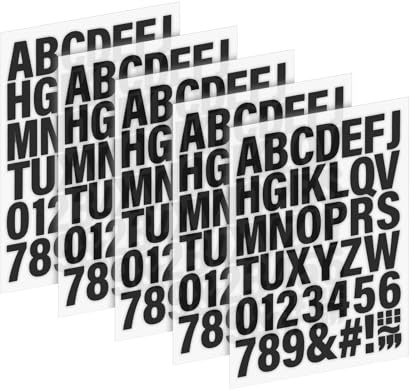 210 pcs 2 Inch Vinyl Iron on Letters and Numbers for Clothes, 5 Sheets A to Z, and 0-9 Custom Iron on Heat Transfers, Heat Transfer Letters for T-Shirt Jersey Hats Printing DIY Crafts(Black)