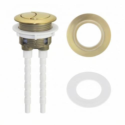 Botones de inodoro de 38/48/58 mm con dos varillas, botón de doble pulsador para cisterna de inodoro, accesorios de repuesto (dorado)