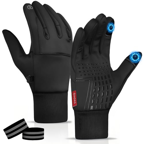 Solivive Gants Velo Hiver, pour Vélo,Pêche,Gant à éCran Tactile, Chauds, Coupe-Vent，Gant trotinette Electrique,Gants tactiles,Course à Pied et Fitness pour Hommes Femmes