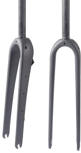 HZXQCVB Gravel Fibre De Carbone Vélo De Route Fourche Rigide 700C 1-1/8'' Tube Droit/Conique Fourche Avant pour Vélo Frein À Disque QR 9X100mm Fourche Rigide pour Vélo(Matt Black-Straight)