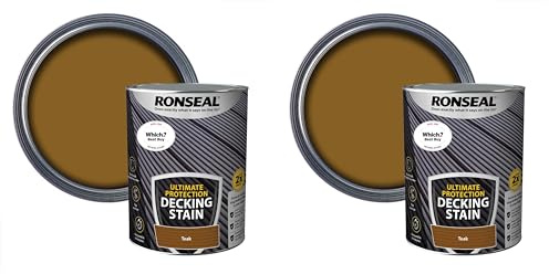 Ronseal Ultimate Protection Decking Stain Rich Teak 5L (Pack of 2)