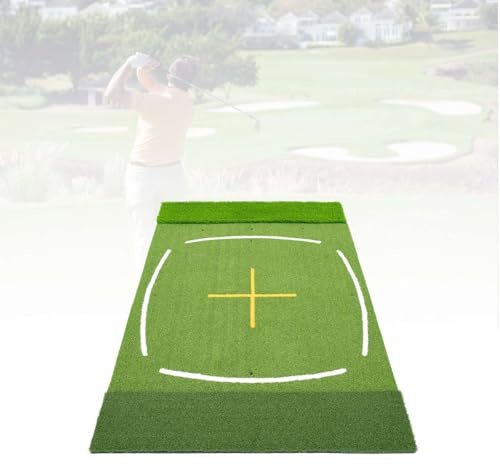 Tappetino Da Golf a Doppio Strato Real Feel,Tappetino Da Golf | Tappetino Da Allenamento Golf Con Fairway E Rough, Tappetino Pratica Da Golf Indoor E Outdoor(5mm)