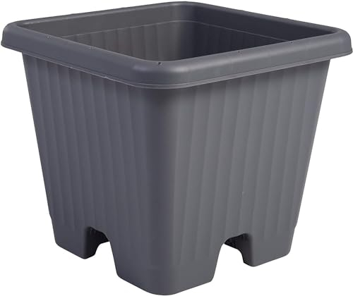 Iris Ohyama, Pot pour plantes jardinière aérienne avec système de drainage de l'eau pour le jardinage - Air Vegetable Planter 400, Gris