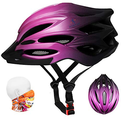 Casque de Vélo VTT Adulte, Casques de Vélo de Vélo Dames, Réglable 56-62 cm, Filet Anti-Insectes, Visière Détachable, Léger 22 évents Casque de Vélo de Montagne et de Route pour Hommes Femmes Filles