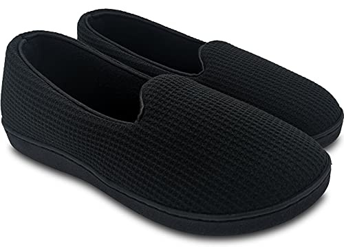 ofoot Women's Comfort Memory Foam House Tofflor med stängd rygg, halkfria inomhus utomhus loafer skor