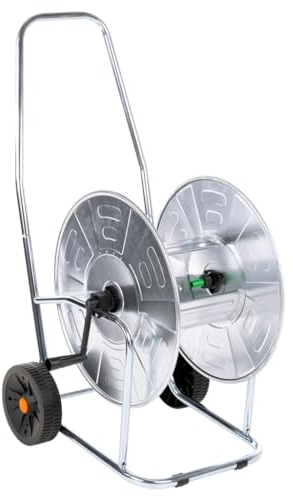 vidaXL Carrito Carrete para Manguera de 80 m 3/4 Acero, Carro portamanguera de jardín, Carro portamanguera con Ruedas, Carro portamanguera de Agua
