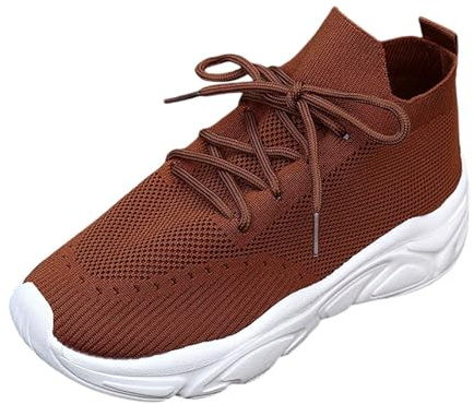 Allbestop Basket Slip on Femme, Chaussures Orthopédiques Femme Tennis d'Amortisseur Barefoot Sneaker Chaussures Running de Randonnée de Marche Jogging, Chaussure Sport Campus Chaussure(Marron,39)