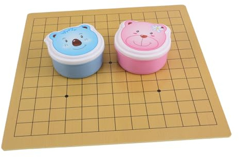 POPETPOP Jeu de Go pour Garçon et Filles et Débutants, Plateau Double Face 9x9 et 13x13 en Bois 0,3 Cm avec Pierres en Plastique, Kit Éducatif Portable pour Jeux de Société et Voyage,