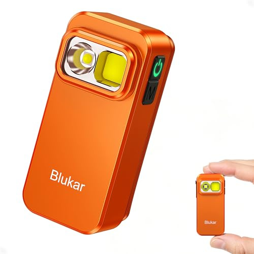 Blukar Linterna LED Recargable de Clip, SúperBrillante EDC Linternas, 5 Modos&4 Niveles de Brillo, IPX6 Impermeable Portátil Flashlight, Larga Duración para Camping/Senderismo/Emergencia Al Aire Libre