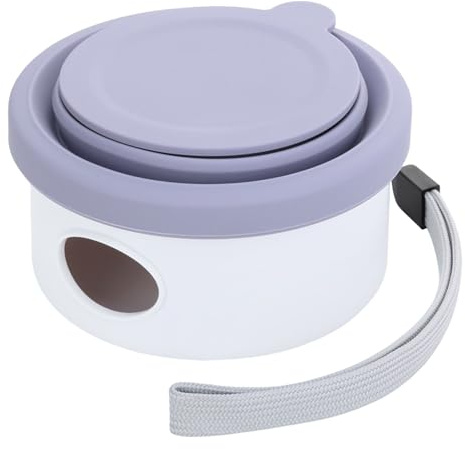 Cuenco Plegable para Mascotas, Plato de Viaje para Perros, Recipiente de Silicona para Alimentos y Agua con de ABS y Soporte para Bolsas de residuos, Cuenco portátil para Exteriores, Camping