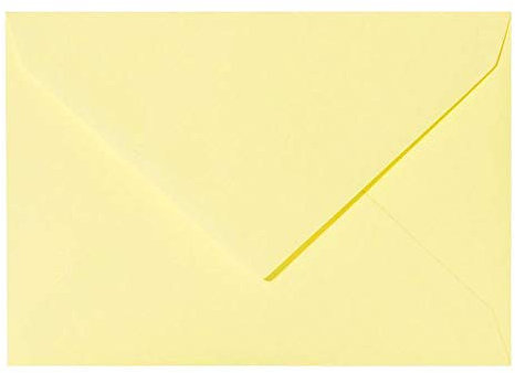 Paper24 25 Briefumschläge DIN C6 114x162 mm, nassklebend, für Einladungen, Grußkarten A6, für Hochzeit, Geburtstag in Gelb