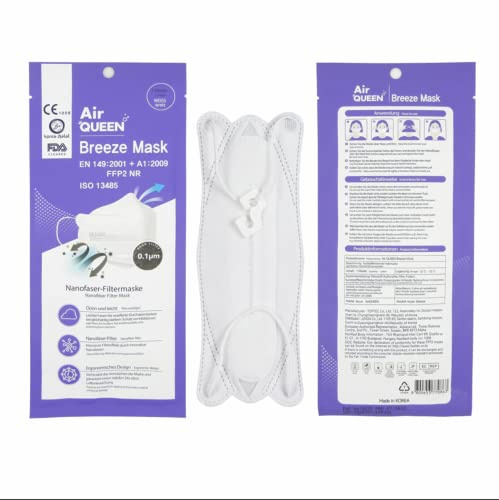 AIR QUEEN (the Original) 20 x FFP2 Nano-Filter Mask (the Original), CE1008 Certified, Individually packed, Tested quality according to EN 149:2001 + A1:2009 ( pack of 20pcs )