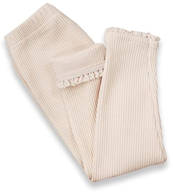 Toddler Baby Girls Leggings Footless Tights Ruffle Basic Ribbed Cable Knit Stocking Infant Little Girl Bottom Pants (2-3T, Cream)