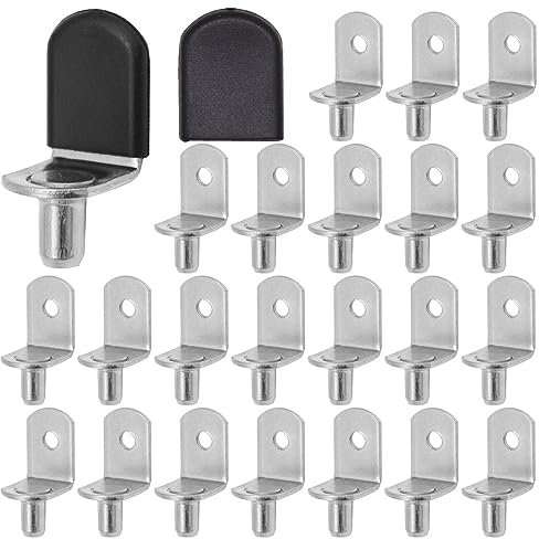 Ruidee 30 Stück Regalstützen L Form Metall Regalträger Bodenträger für Schrank Bücherregal Support (Silber)